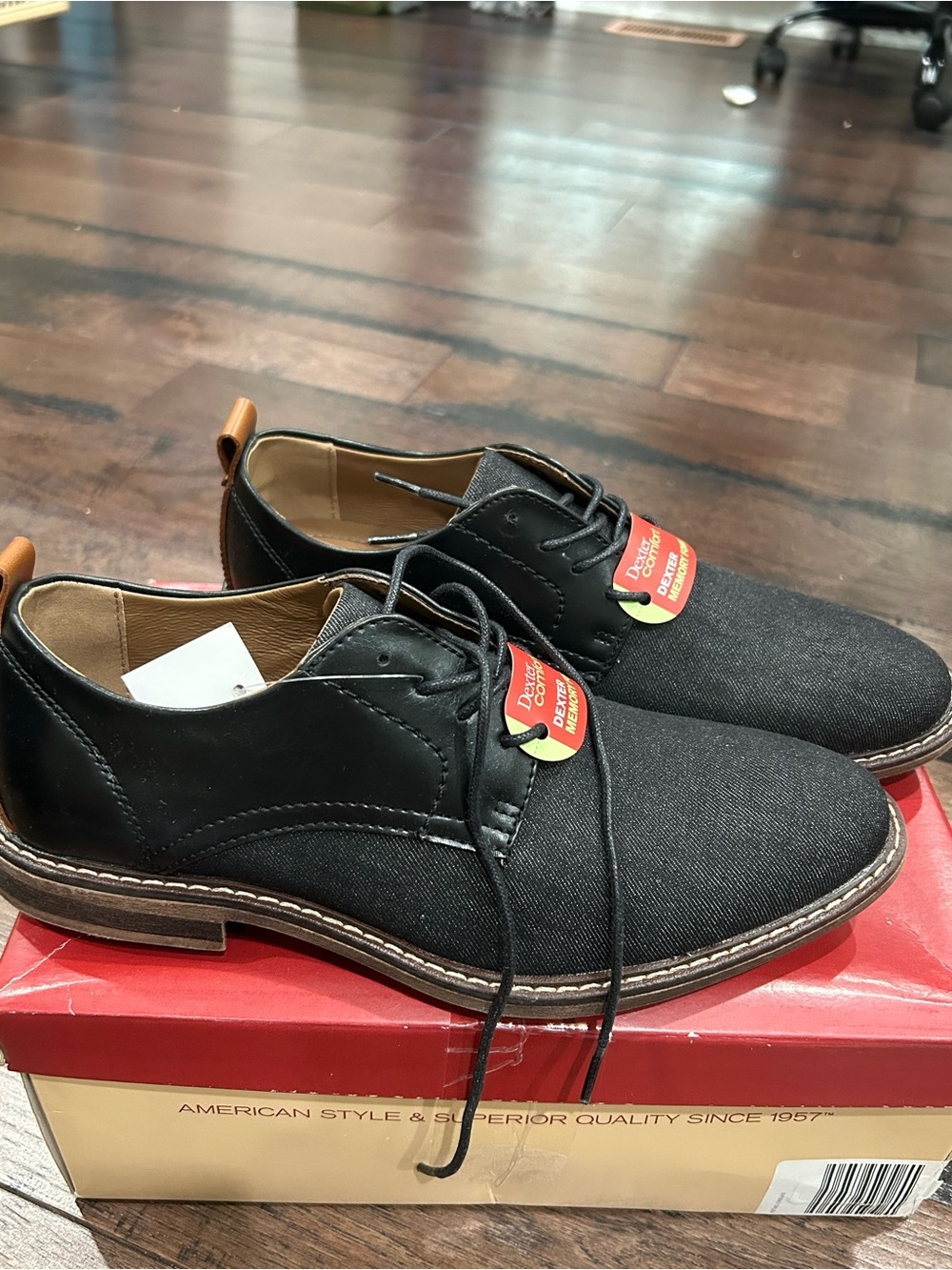 Men's Kal Kalvin Oxford
Black Denim Faux Leather Shoes